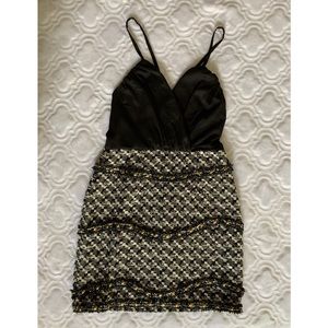 Hommage black and quilted mini dress, Like new.